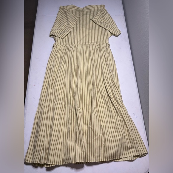 Laude the Label Beige Striped Long Sleeve Dress - Picture 11 of 13